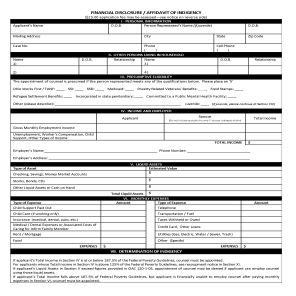 Affidavit of Indigency (Criminal)